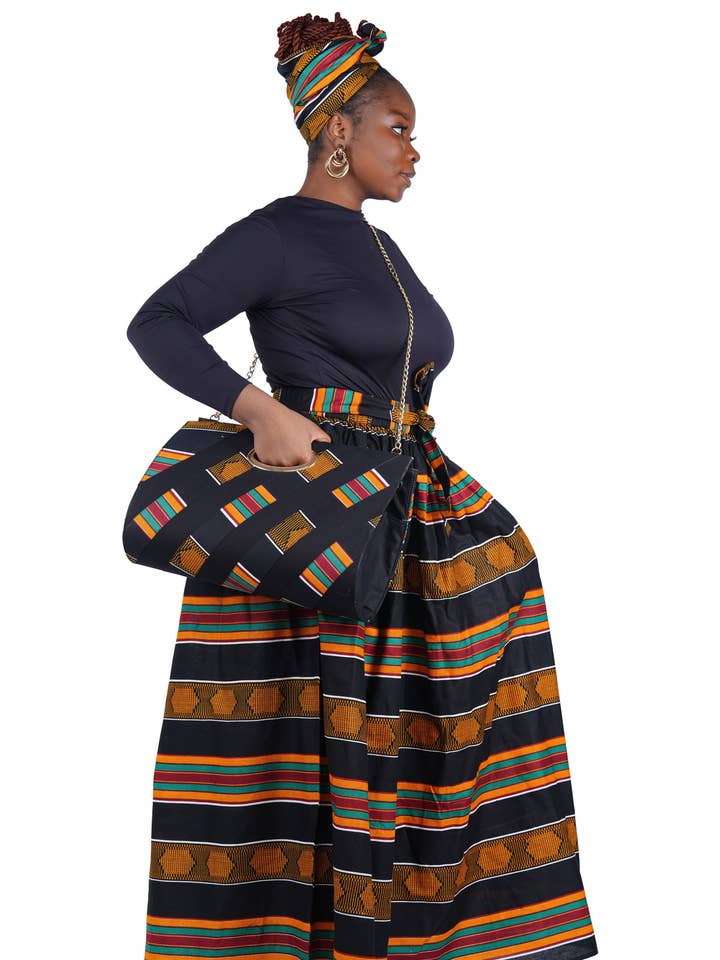 Afrikaanse Lange Maxi Rok Met Handtas | Eén Maat voor wholesale door Satsuma Wholesale