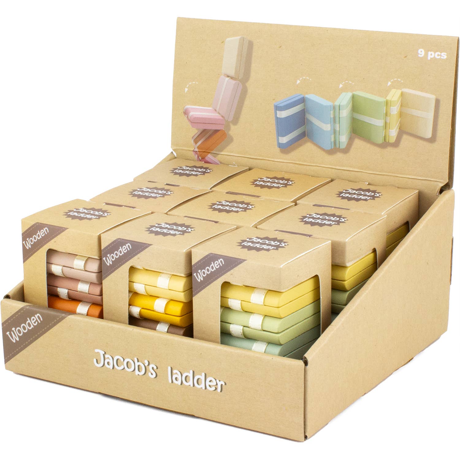 Ulysse Couleurs d'Enfance - Wholesale Wood Toy - Kids - JACOB'S LADDER (set of 9)2