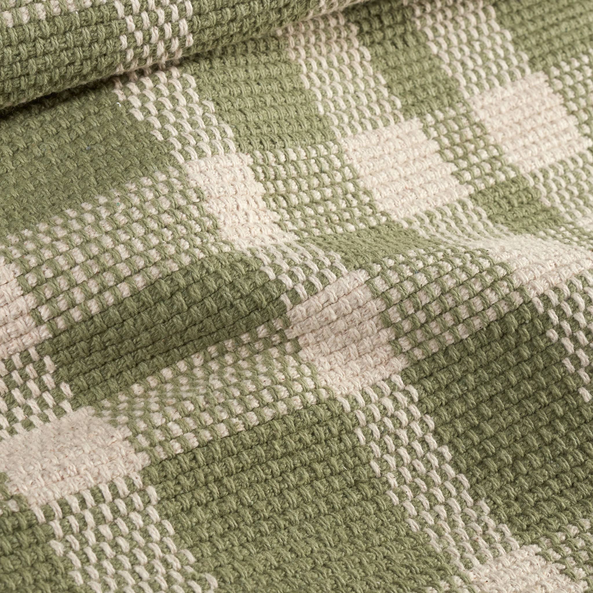 Annie Selke - Wholesale Area Rug - Tattersall Handwoven Cotton Rug | Sage2