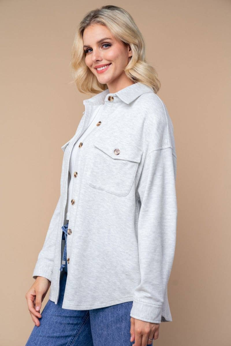 White Birch – Engroshandel Skjortejakke/shacket – til kvinder – T10369 Langærmet Solid Strikskjorte7