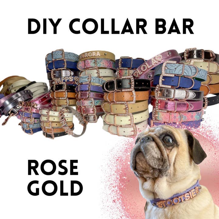 House of FurBaby - Wholesale Pet Collar - Cat/Dog - DIY Pet Collar Bar Starter Pack - Rose Gold