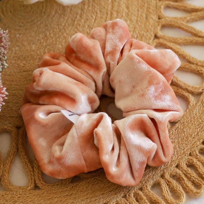 Elastico in velluto color pesca per la vendita all'ingrosso da parte di Wild Rose Accessories