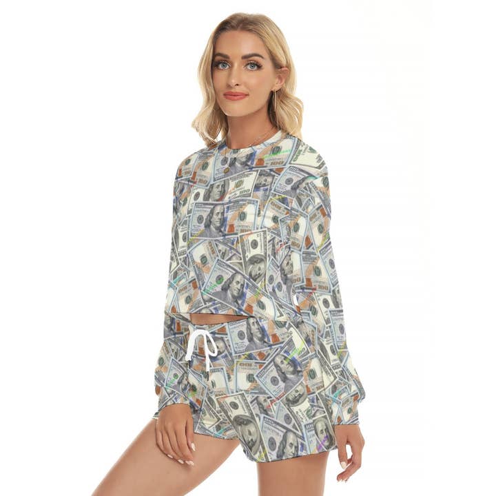 All-Over Print Women's Short Sweatshirt And Pants Suit for wholesale by fullbreedcustom