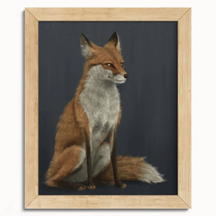 The Ugly Cat Studio - Wholesale Art Print - Red Fox Fine Art Print - Blue Edition13