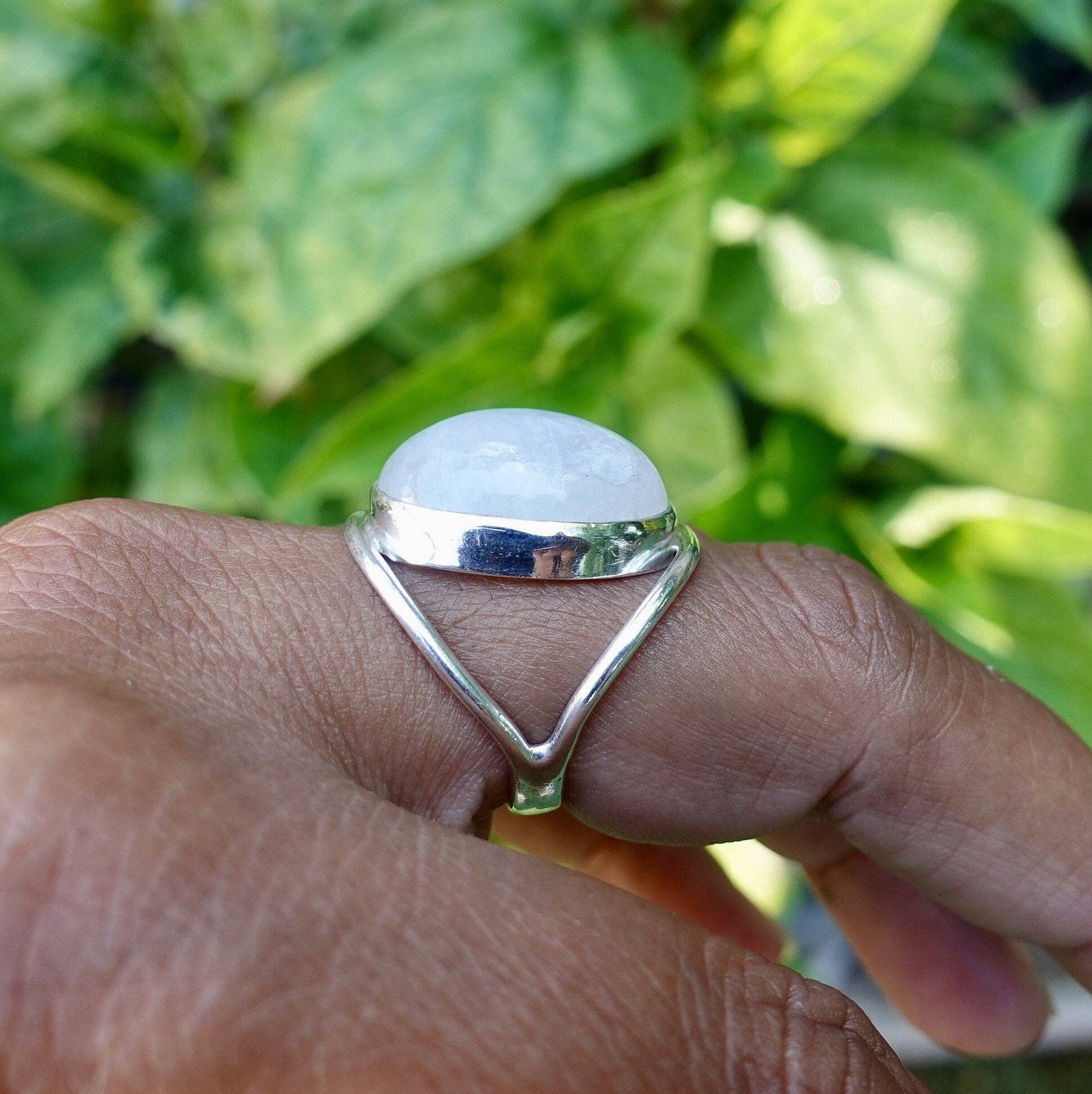 Mistry Gems – wholesale Cocktail/statement ring – Large Unisex Oval Moonstone Ring | 925 Silver | 20mm x 15mm5