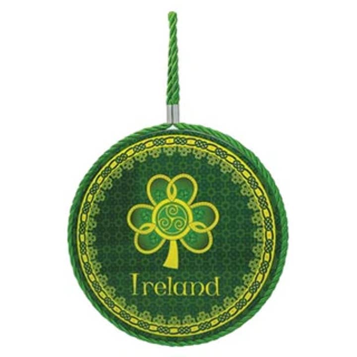 Ceramic Shamrock Spiral Rope Plaque for wholesale by Dublin Gift Company