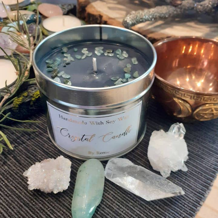 Handmade Witches Brew Scented Crystal Candle Soy Wax Vegan for wholesale by Cosy Rosie Candles