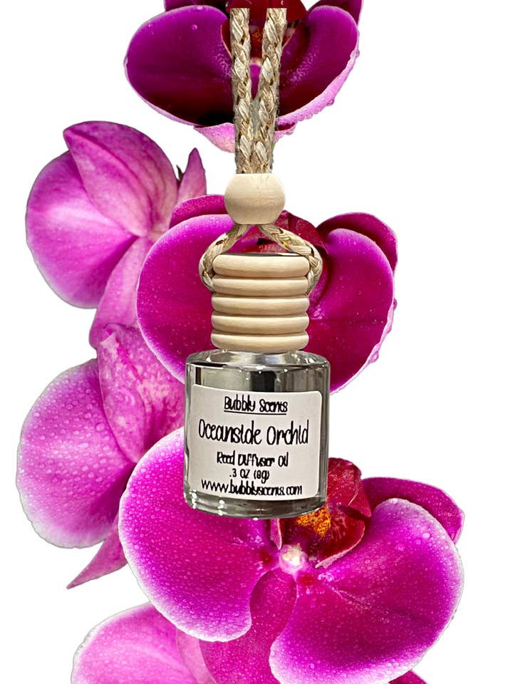 Oceanside Orchid-Scented Hanging Car Freshener-Car Freshener for wholesale by Bubbly Scents