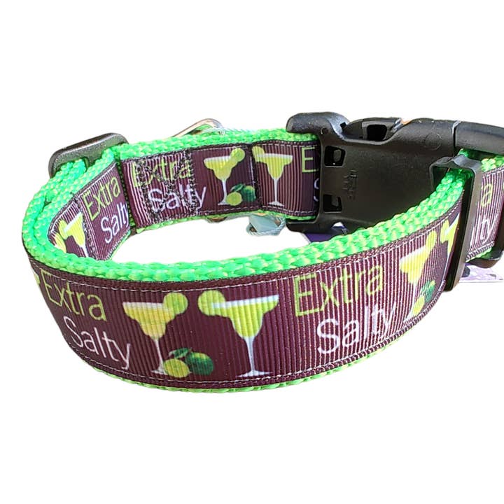 Doot's Pet LLC Collars For A Cause - Wholesale Pet Collar - Dog - Extra Salty Margarita Neon Green Nylon Dog Collar