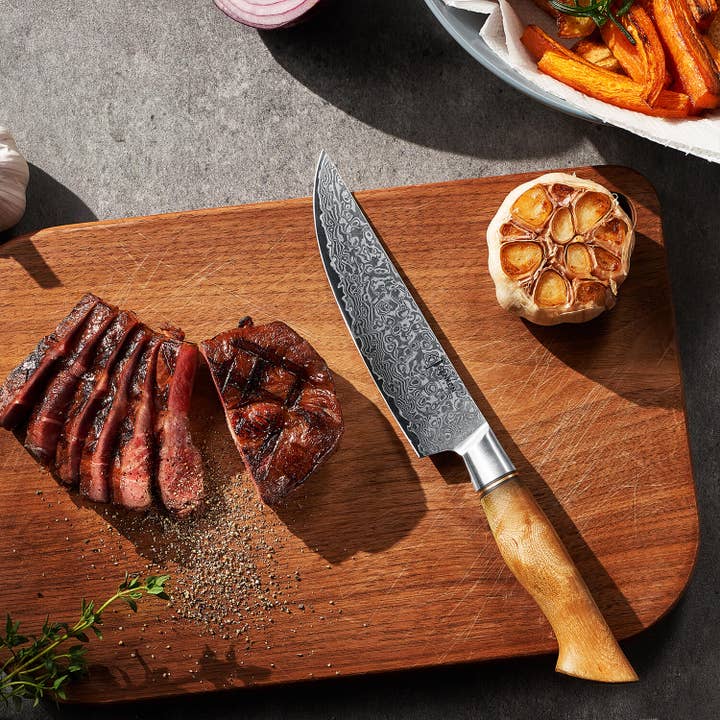 Senken Knives - Vente Sets de couteaux - Ensemble de 6 couteaux à steak Dynasty en acier damassé non dentelé5