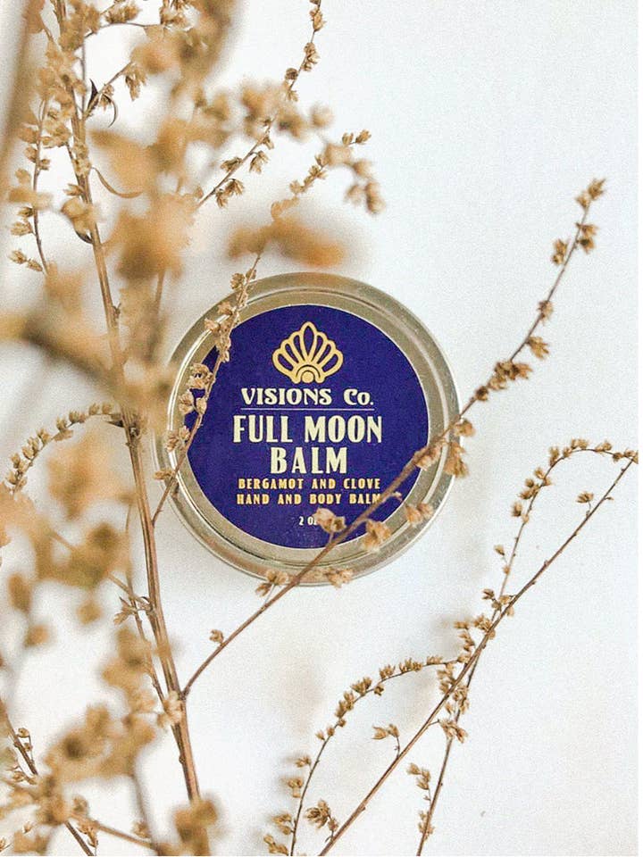 FULL MOON BALM | bergamot + clove, shea butter balm for wholesale by Visions Co.