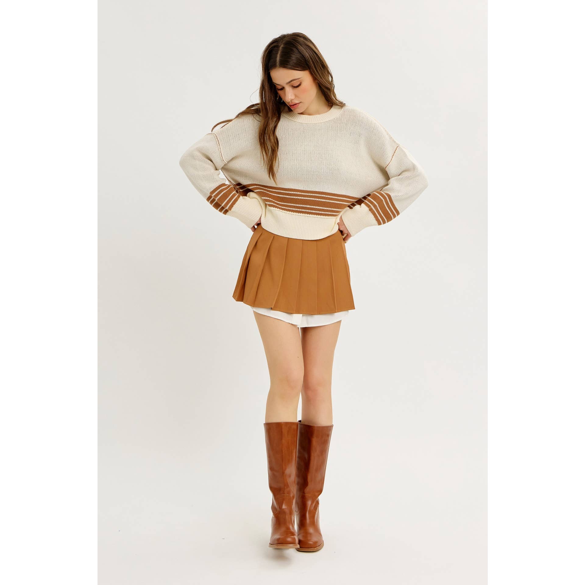 idem ditto - Vente Pull en maille – femme - PULL EN MAILLE RAYÉE BOXY INFINIMENT POLYVALENT13