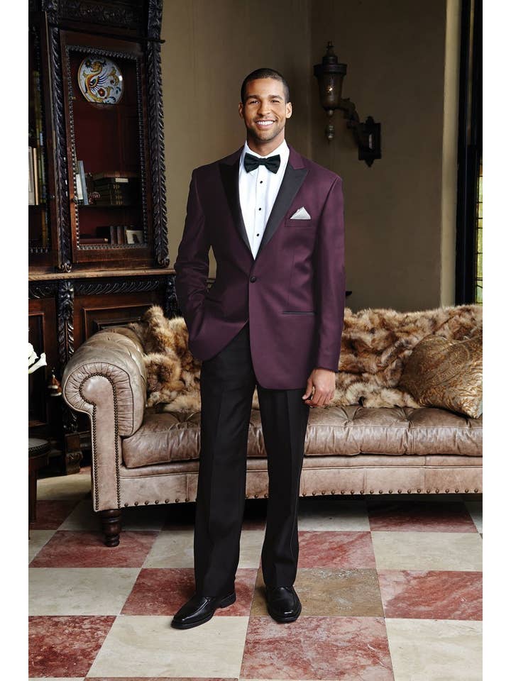 "Fitzgerald" Plum Tuxedo Jacket Peak (Separates) for wholesale on Faire
