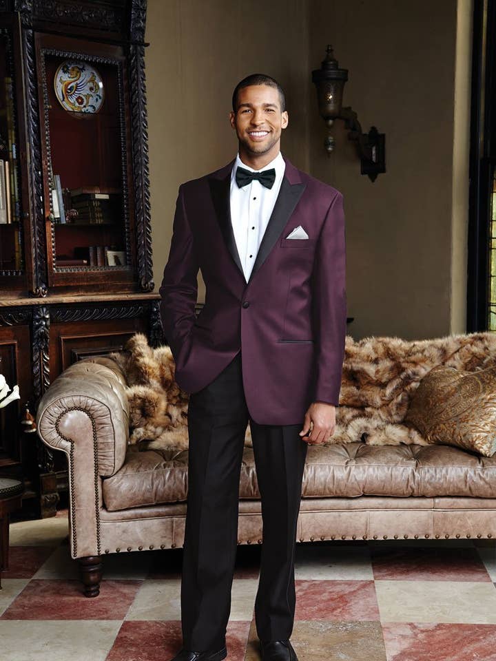 "Fitzgerald" Plum Tuxedo Jacket Peak (Separates) for wholesale on Faire0