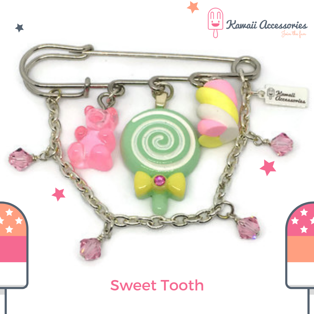 Kawaii Accessories by Kuroji - Wholesale Brooch - Sweet Tooth - Kawaii brooch4
