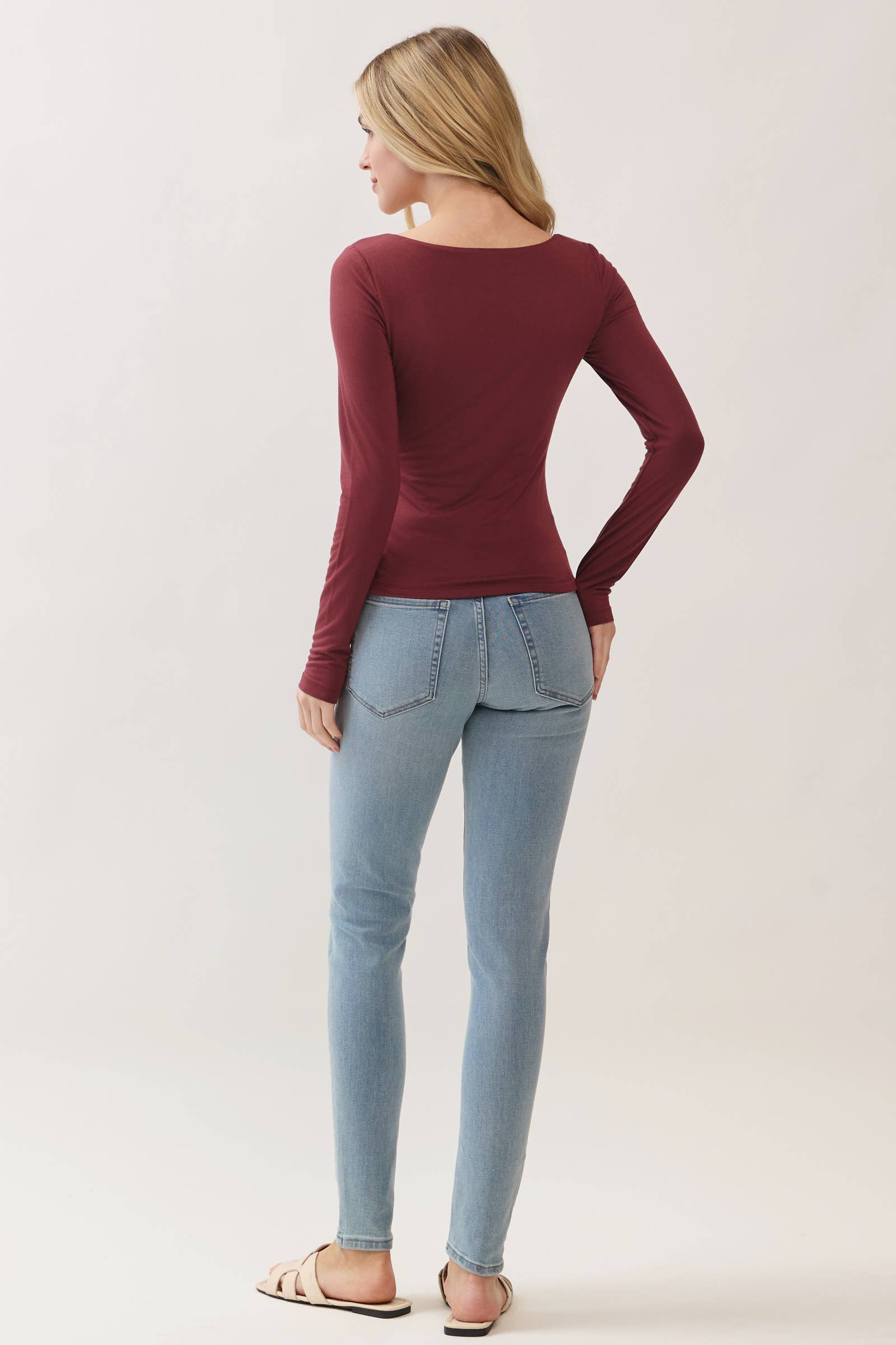 Final Touch - Wholesale Knit Top - Women's - Double Layer Square Neck Long Sleeve Top - VT1710939