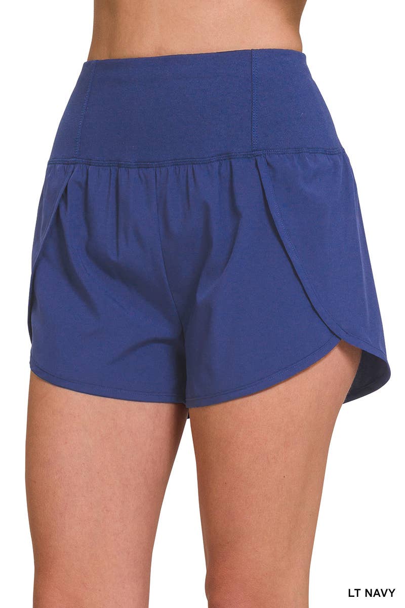 42POPS - Wholesale Athletic Shorts - Women's - ,,,..High Waisted Zippered Back Pocket Running Shorts19