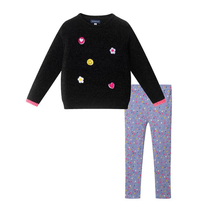 Kids Chenille Sweater & Legging Set | Smiles & Flowers for wholesale by Andy & Evan