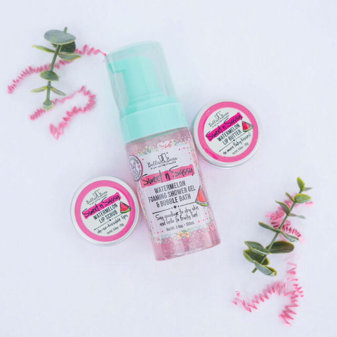 Bella & Bear - Wholesale Lip Scrub/Polish - Sweet 'n' Sassy Watermelon Lip Set | Lip Scrub & Lip Butter3
