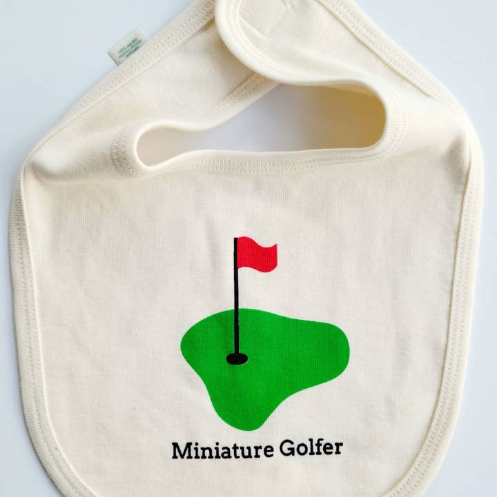 Golf Organic Cotton Baby Bib | Made in USA | Giftable for wholesale by Simply Chickie® Organic Baby & Kids | USA Made • Ships USA