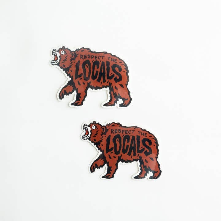 Union Made - Wholesale Sticker - Respect the Locals Vinyl Sticker - Grizzly Bear1