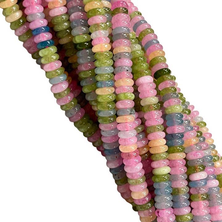 Hilos de cuentas de neumático Heishi de cuarzo mixto de 6 mm para venta al por mayor de TRIVENI USA INC