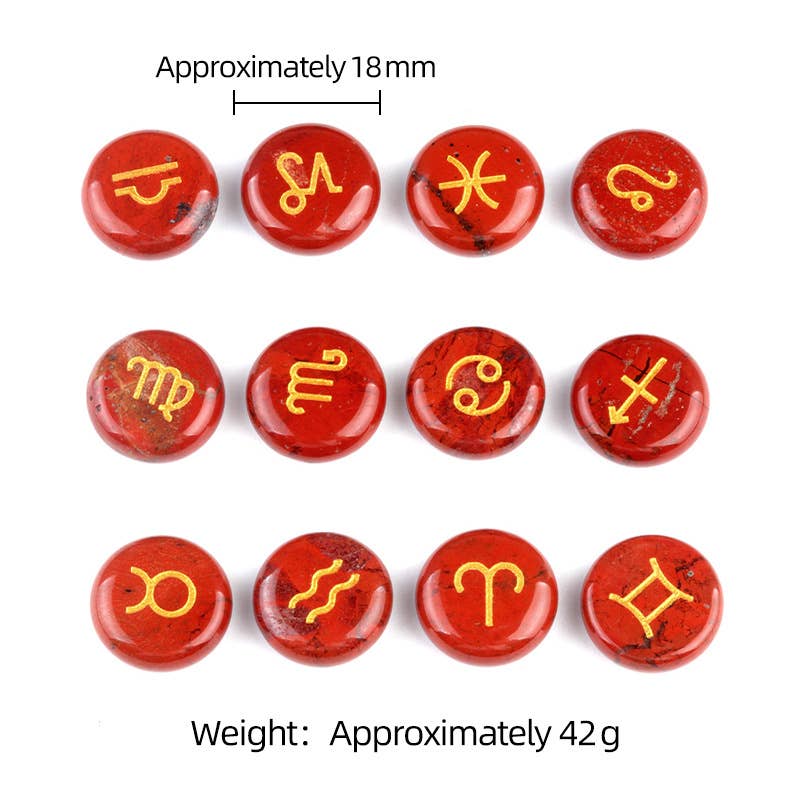 Gemcohub - Wholesale Spiritual Stone/Crystal - 12 Constellation Rune Aura Stone Christmas Gift10