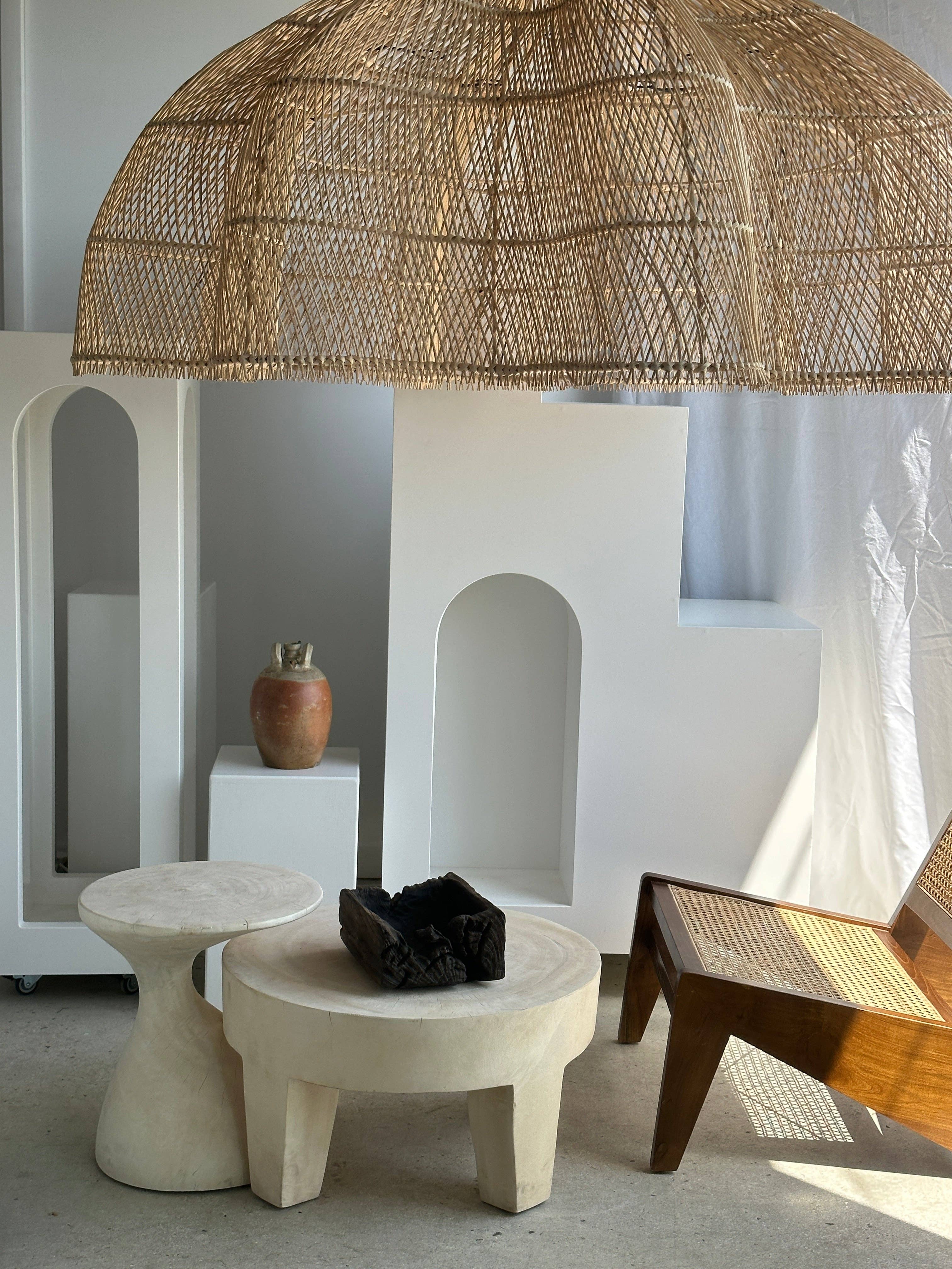 Office Objets - Wholesale Chandelier/Hanging Light - Immense rattan suspension in the shape of a flower, tulip, corolla H:1m; D:1m50102