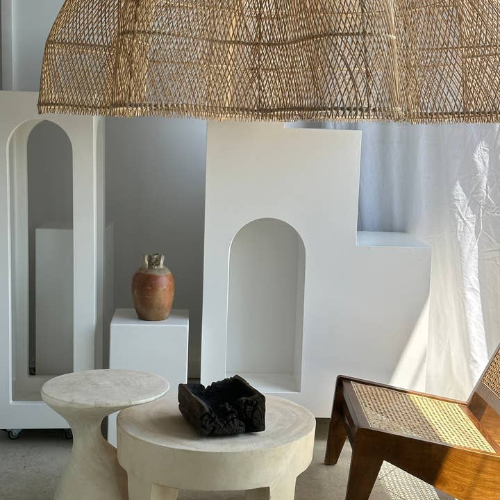 Office Objets - Wholesale Chandelier/Hanging Light - Immense rattan suspension in the shape of a flower, tulip, corolla H:1m; D:1m50102