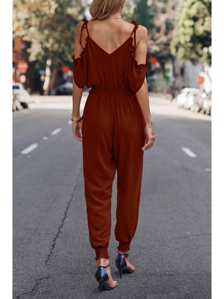 eLook – Großhandel Jumpsuit – Damen – SZ1-J9004 Schulterfreier Wickeloverall mit gesmokter Schulterpartie26