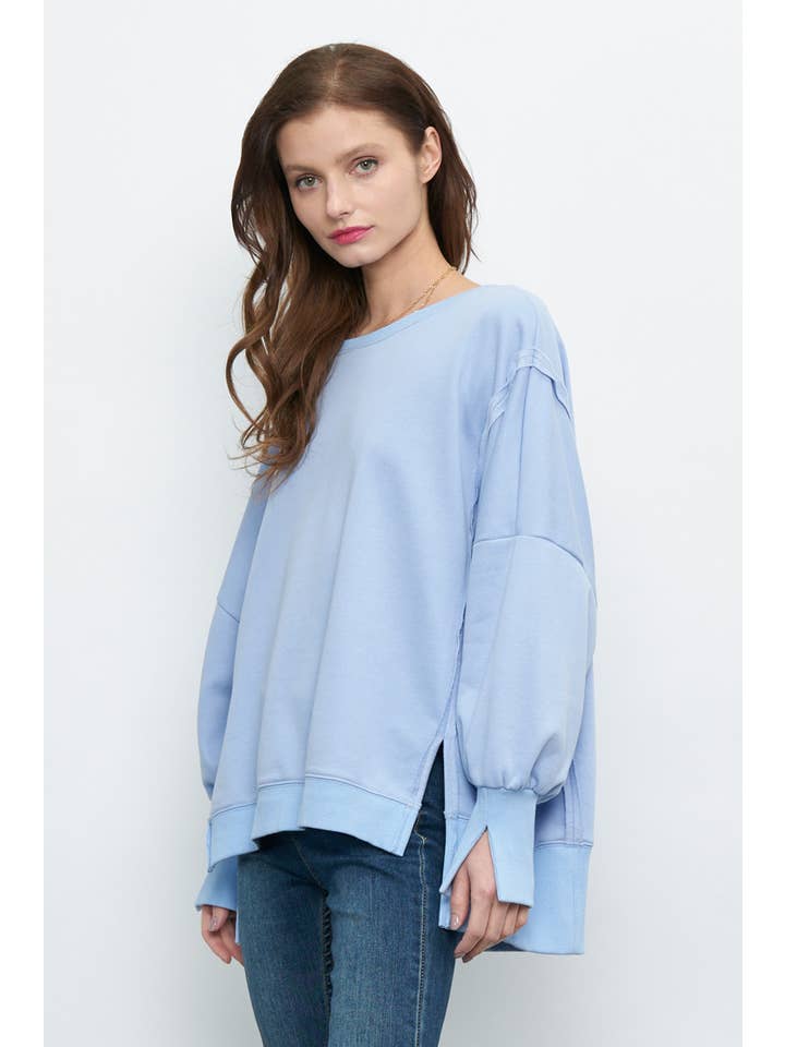 Newbury Kustom - Wholesale Sweatshirt - Women's - 50965 - BOXY FIT SEAM DETAIL SWEATSHIRTS30