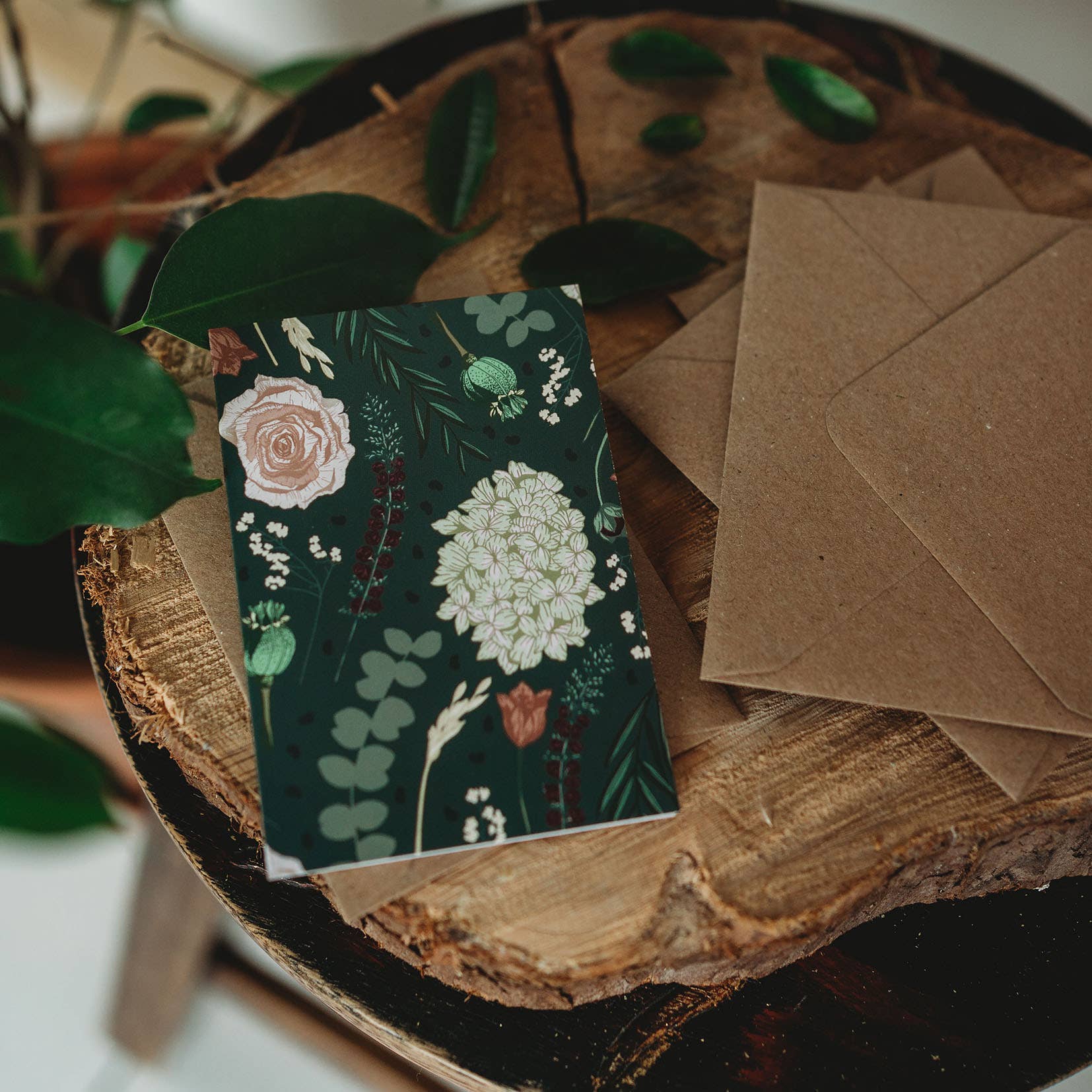 Wildwood Paper - Vente Assortiments de papeterie/cartes - Ensemble de 6 mini cartes botaniques pliées avec 2 motifs floraux4