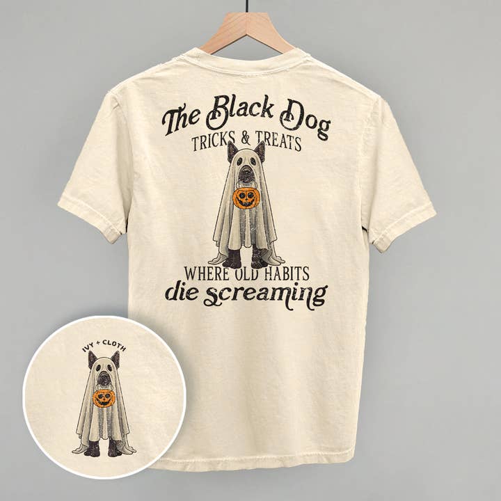 The Black Dog Tricks and Treats (Back Print) for wholesale by Ivy + Cloth