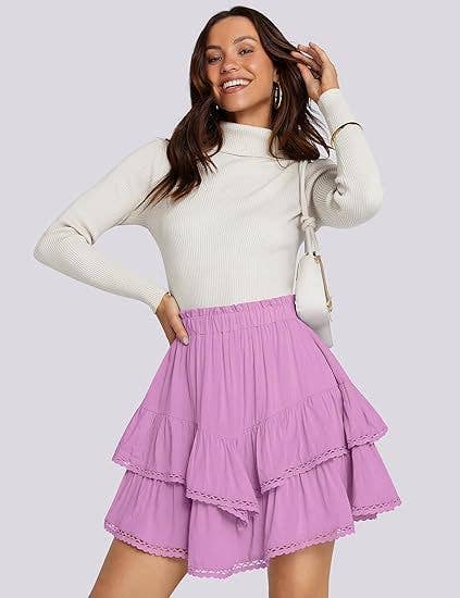 Suhkasana - Wholesale Skirt - Women's - Women's High-Waist Layered Cake Skirt – Summer Casual Mini Skirt43