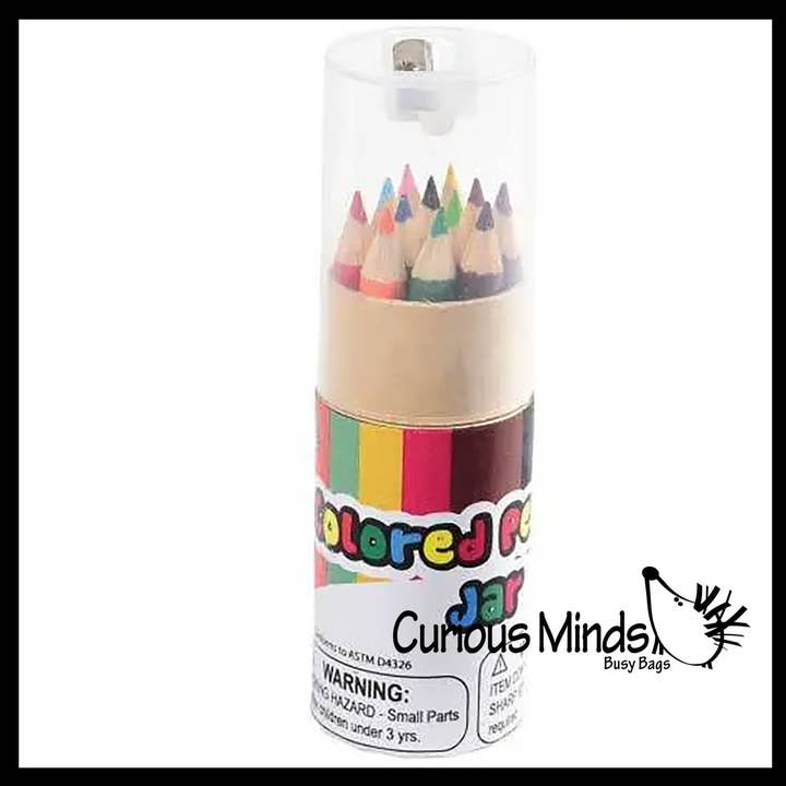 Curious Minds Toys - Wholesale Coloured pencil - 1 Sets Travel Size Colored Pencil Set - 12 Mini Pencils