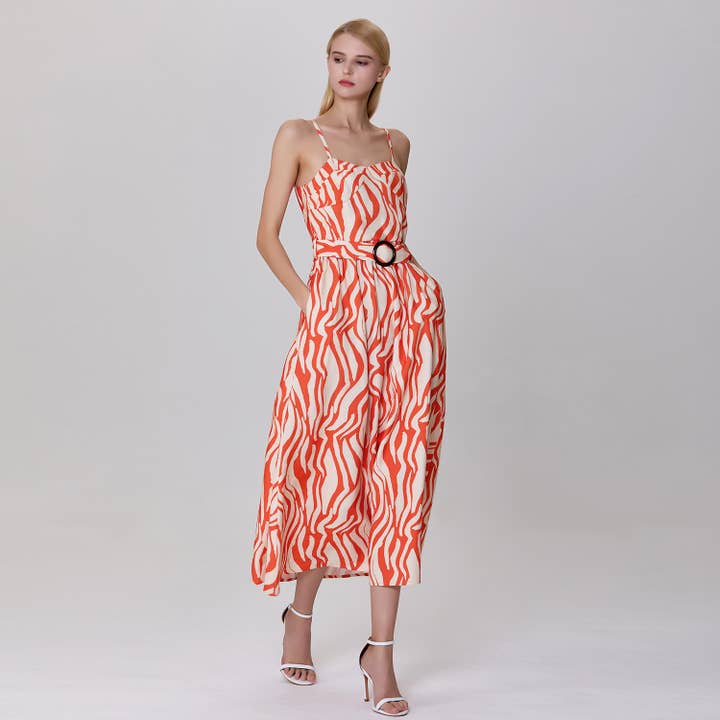 Abito lungo senza spalline con stampa grafica per la vendita all'ingrosso da parte di Smart and Joy