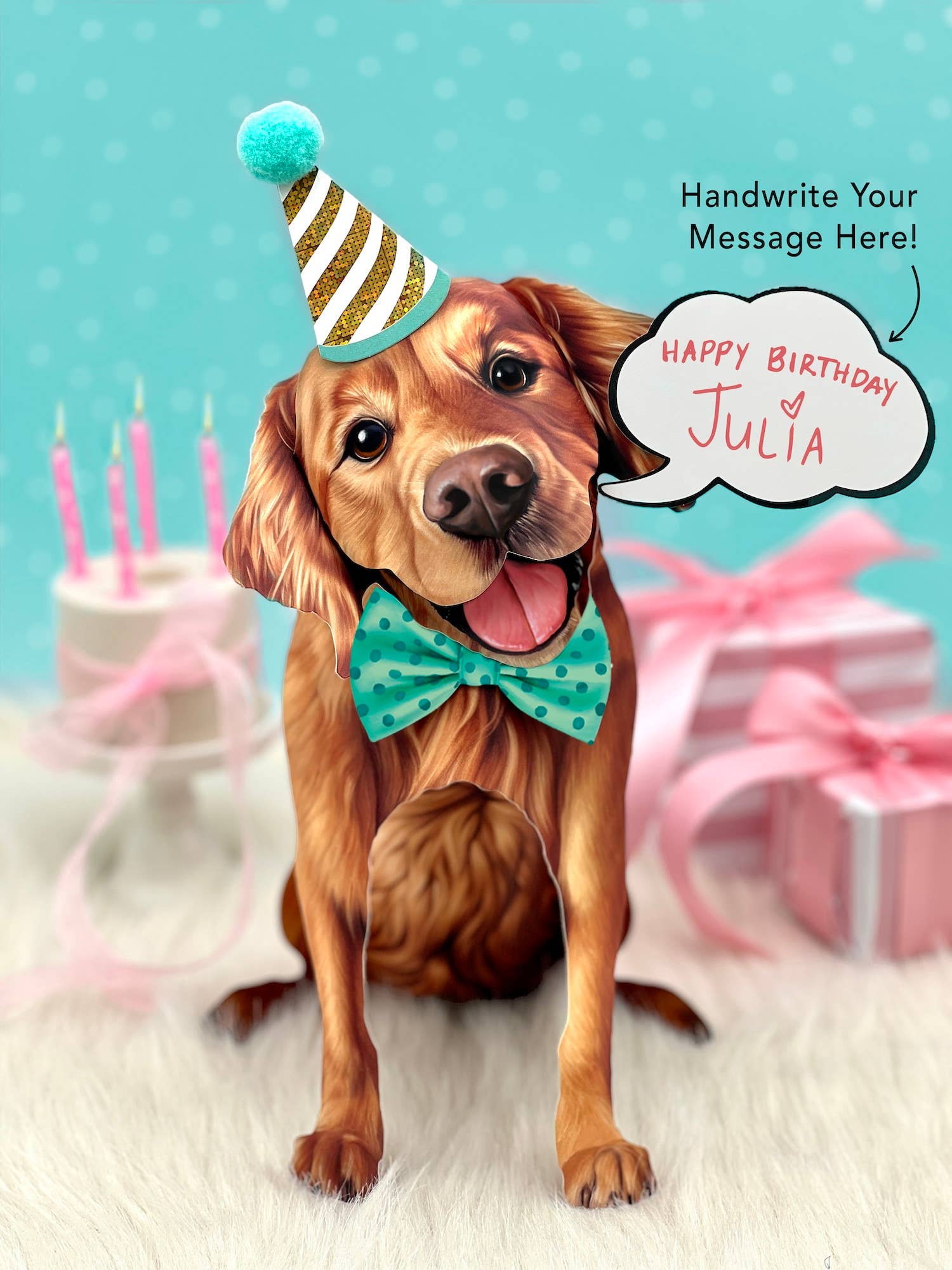 FreshCut Paper LLC – Großhandel Grußkarten für den Alltag – Golden Retriever (6 Pop-up Grußkarten)2