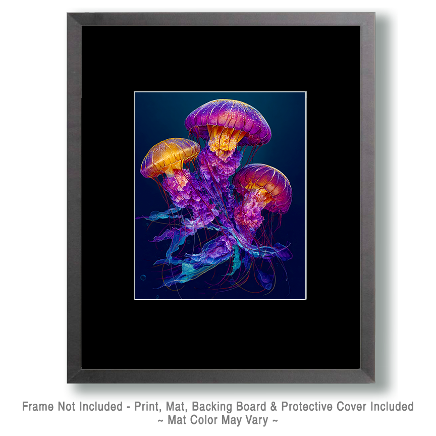 Mowbi - Wholesale Art Print - Jellyfish Luminescence Art Print - 8"x10" Artwork for 12"x14" Frame1