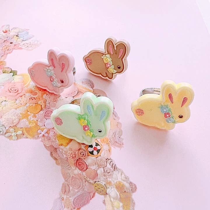 Pop Cutie Gacha Bunny Cookie Kids Ring Handmade for wholesale by Pop Cutie Accessories & Gifts