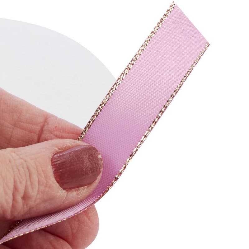 Factory Direct Craft - Wholesale Ribbon - Gift Wrapping - Satin Ribbon -Gold Trim - Select Color2