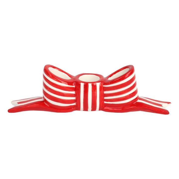 Bow Ceramic Candle Holder | Christmas Decor for wholesale by Talking Tables EU
