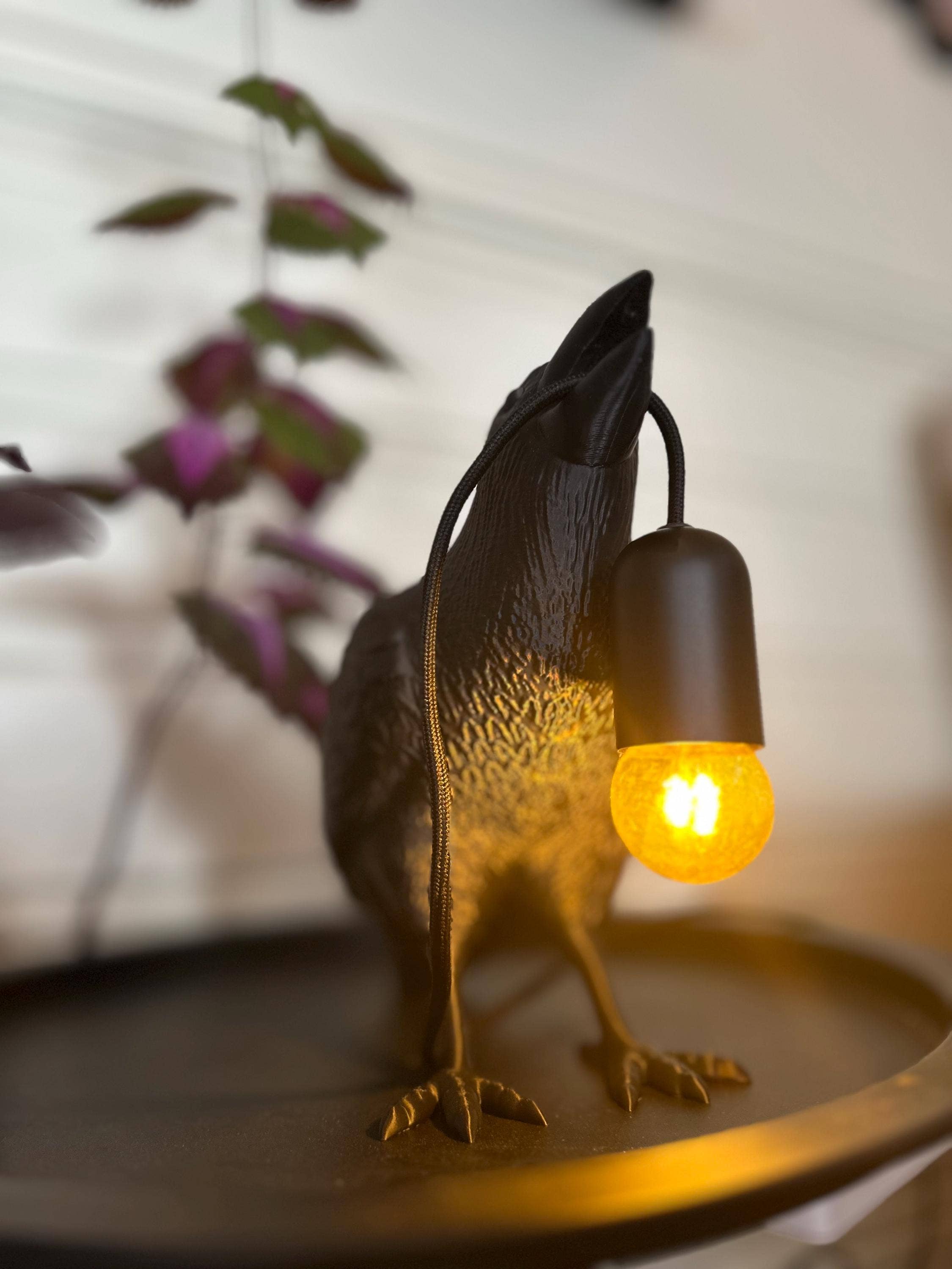 <3 Studio – wholesale Accent/desk lamp – Gothic Raven – Whimsigoth Decor - 3D Printed Lamp for Table1