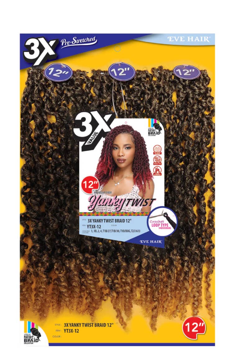   3X YANKY TWIST BRAID 12'' for wholesale on Faire3