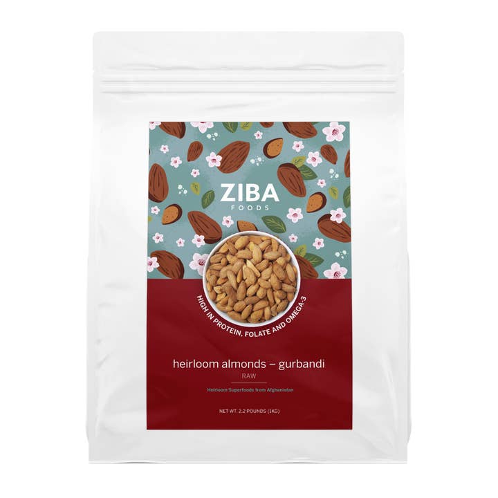 Heirloom Almonds - Gurbandi (Raw) Bulk, Vegan 1kg for wholesale by Ziba Foods