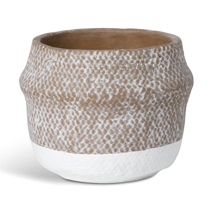 Park Hill Collection Woven Pattern Cement Pot, Medium for wholesale by Park Hill Collection
