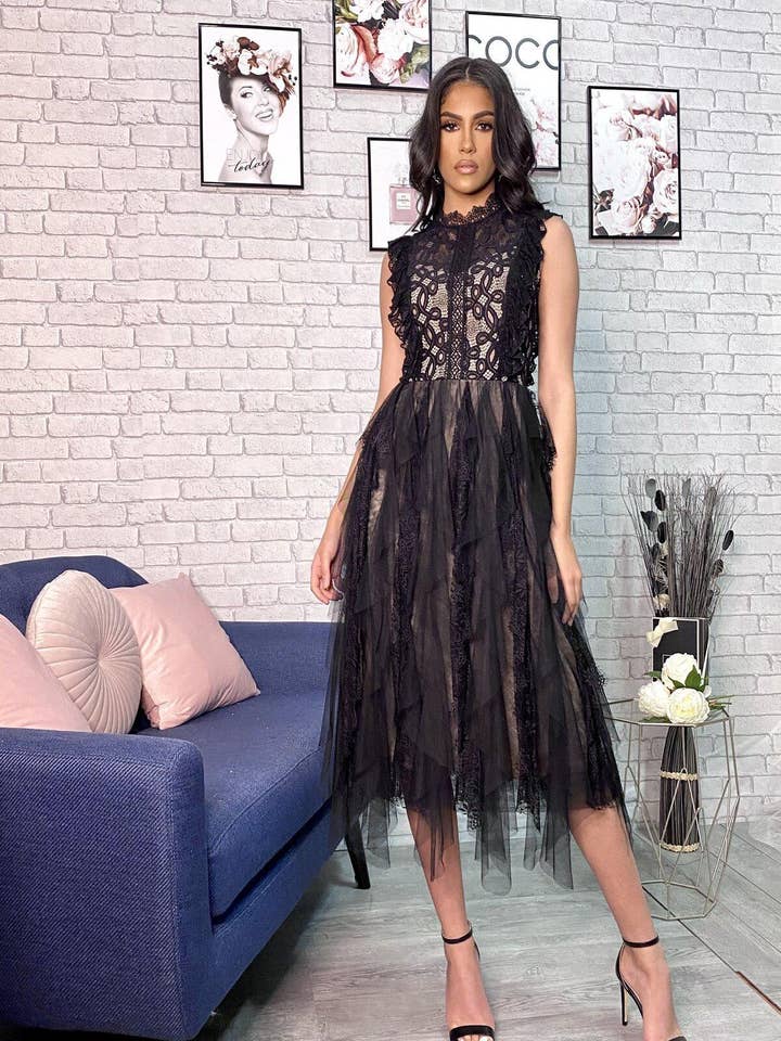 Elegant mid-length aftonklänning, cocktailtillfälle mjuk och flexibel lämplig för alla säsonger. för wholesale av Queenshopbeauty