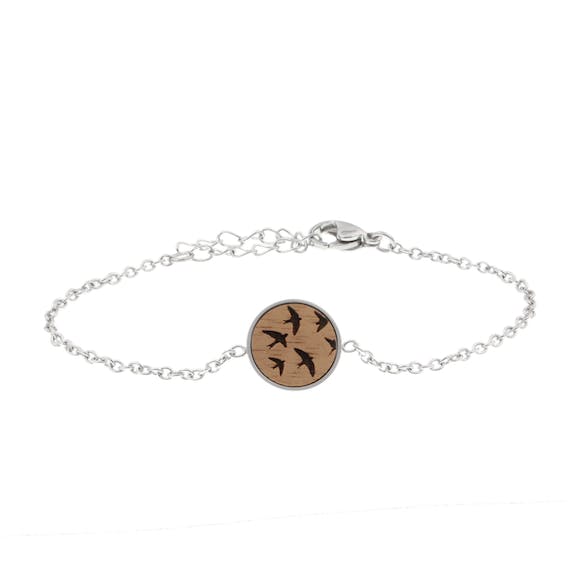 Bracelet Skyla « oiseaux » | ornements en bois | noix de bois pour la vente par eydl Wood Jewelry