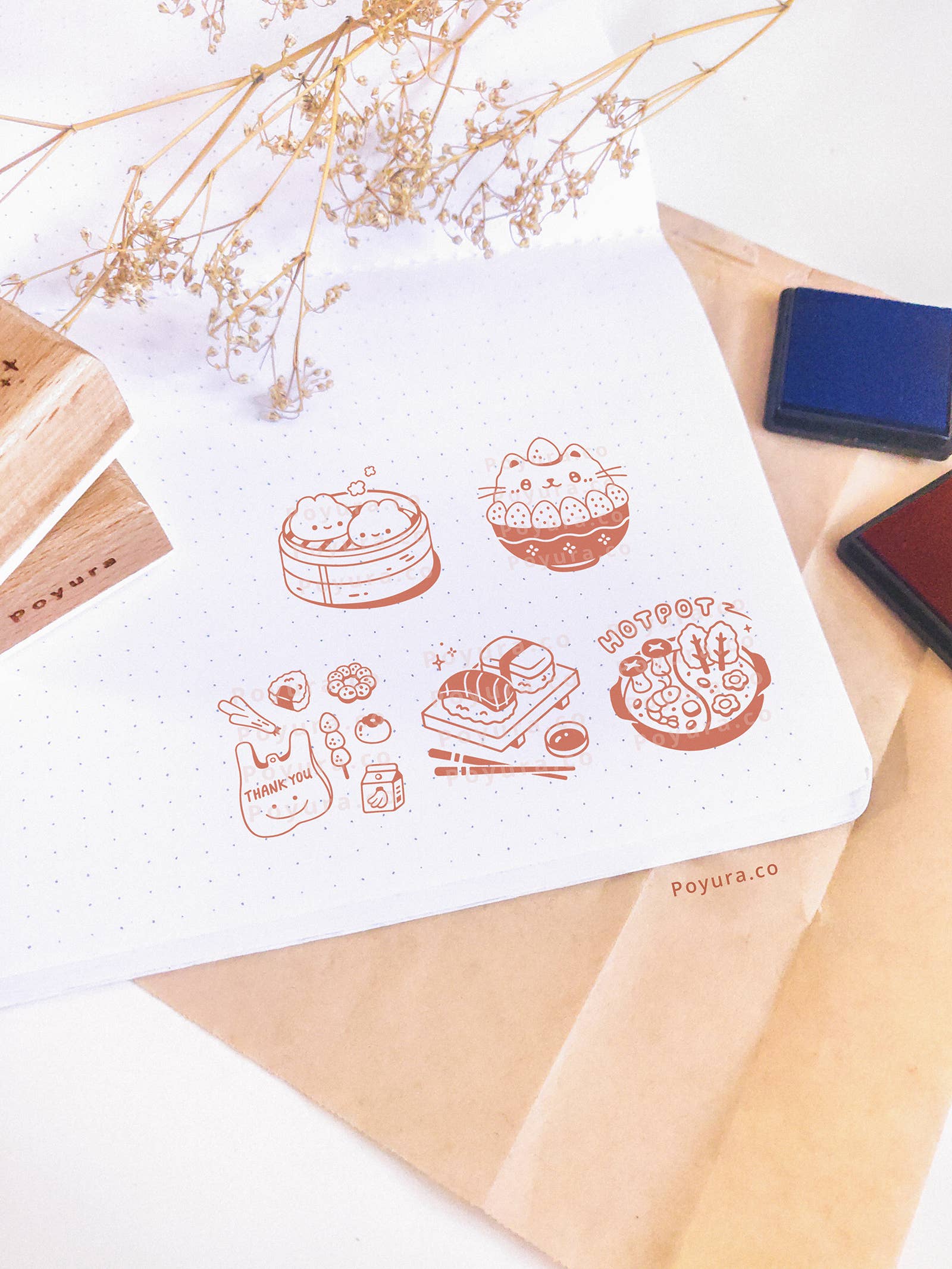 Poyura - Wholesale Rubber/Decorative Stamp - Sushi Wooden Stamp4