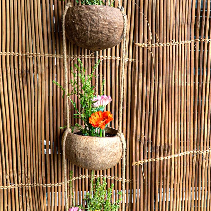 Rainforest Bowls - Wholesale Hanging Planter - Hanging Coconut Planter (3-Tier)