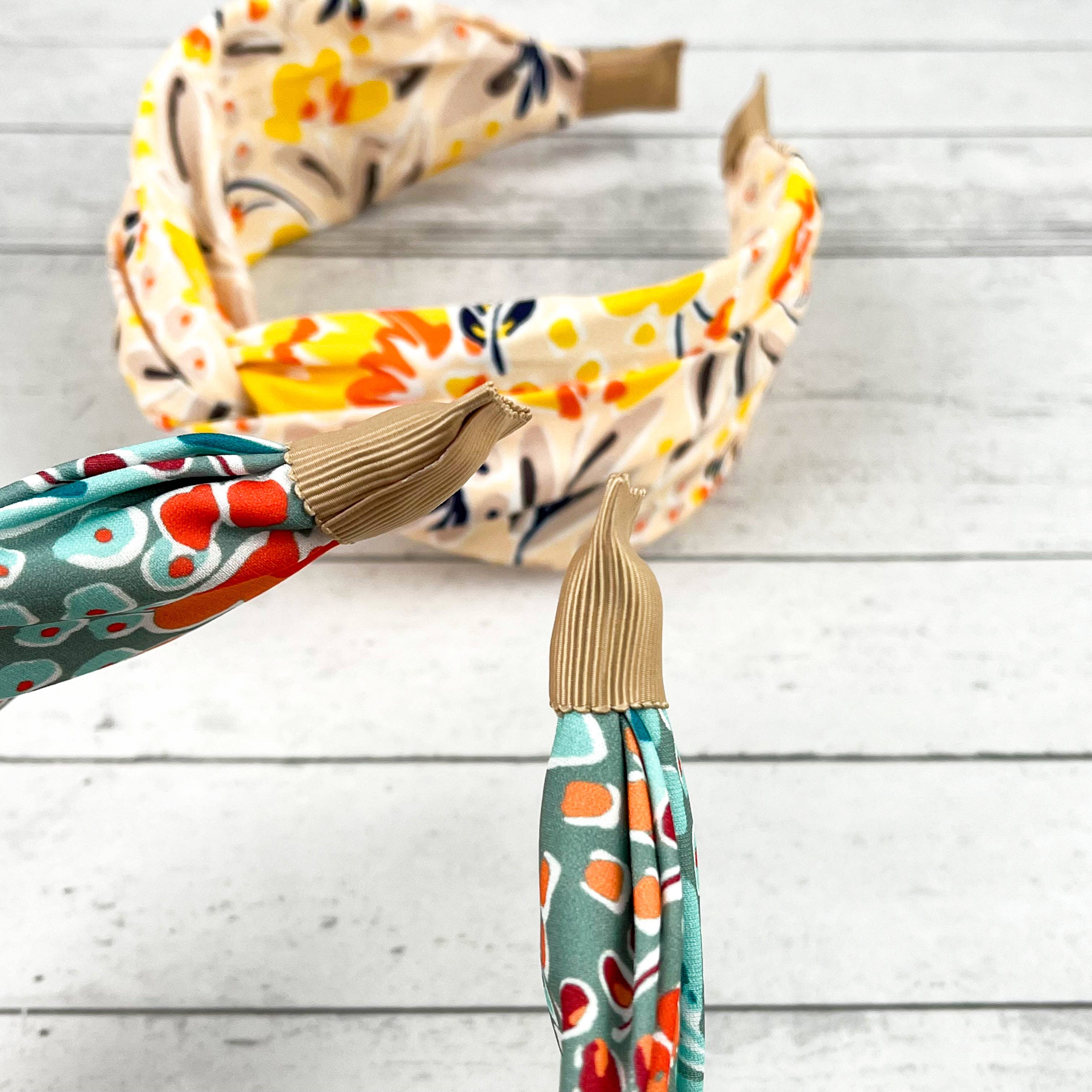 SoapElenGlen - Vente Bandeau – femme - Bandeau noué en chiffon vintage à fleurs10